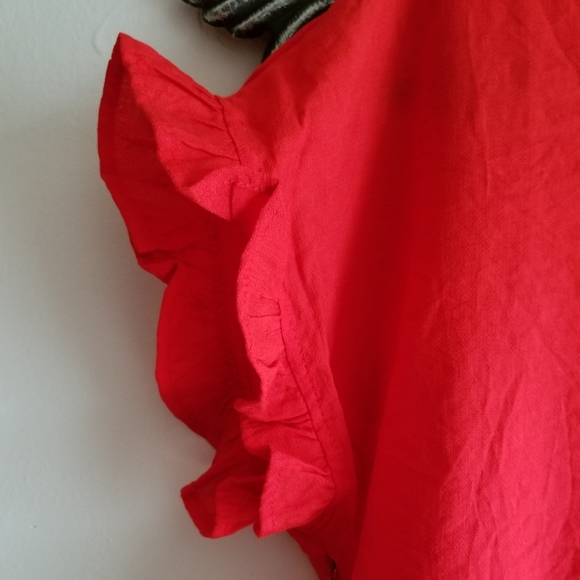 MIHOLL Red Ruffle Babydoll Top NWOT - Picture 4 of 7